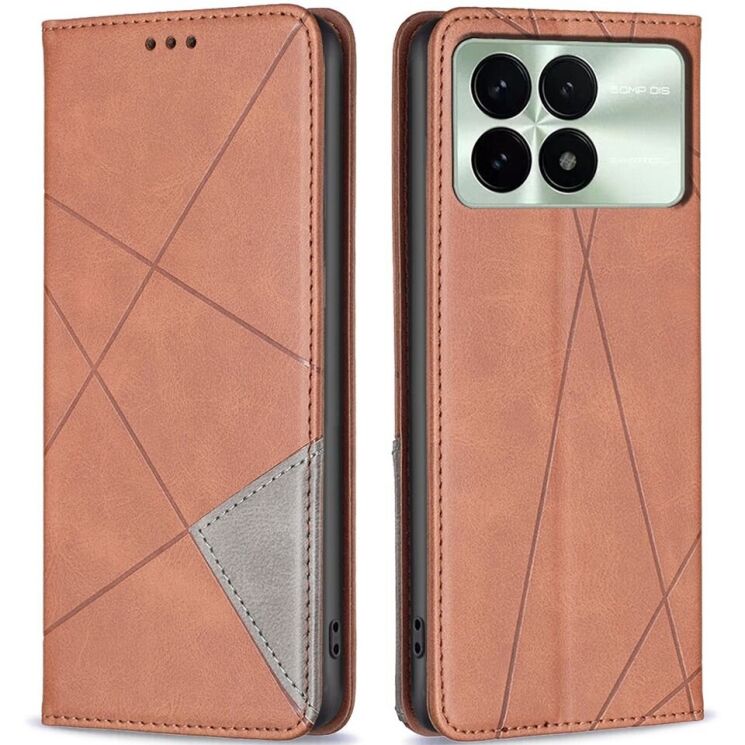 Чехол UniCase Geometric Pattern для Xiaomi Poco F6 Pro - Brown: фото 1 из 8