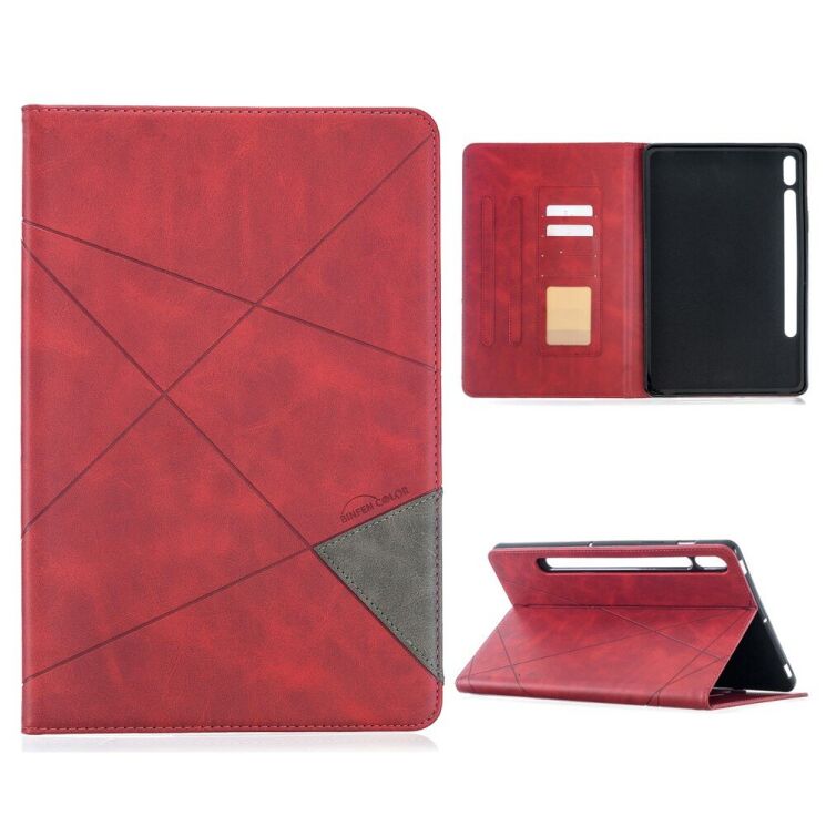Чохол UniCase Geometric Style для Samsung Galaxy Tab S7 (T870/875) / S8 (X700/706) - Red: фото 1 з 10