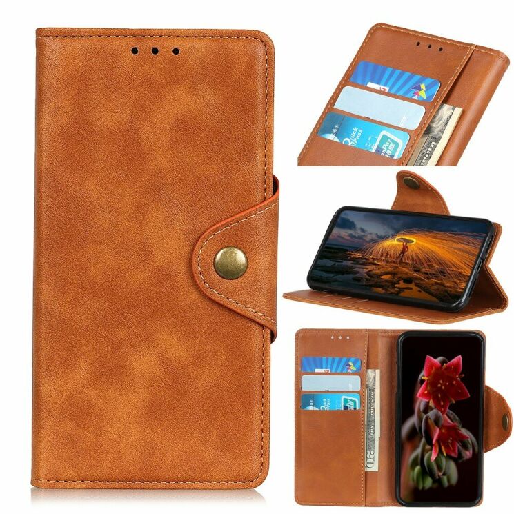 Чехол UniCase Vintage Wallet для Motorola Moto E6 Play (XT2029) - Brown: фото 1 из 13