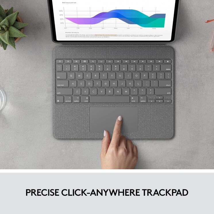 Чохол-клавіатура з тачпадом Logitech Combo Touch Keyboard для Apple iPad Pro 12.9 (2018/2020/2021) - Gray (2126LZN0DCF8): фото 12 з 14
