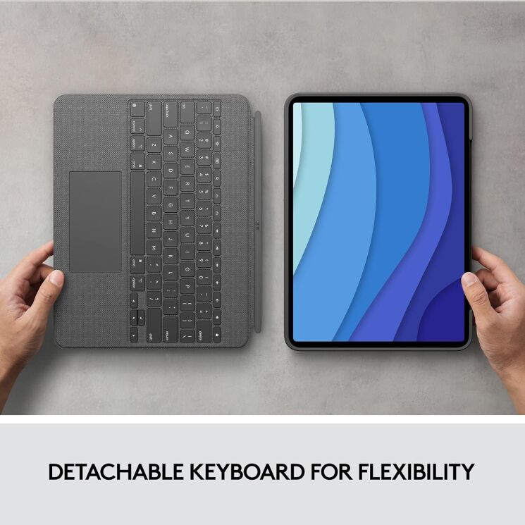 Чохол-клавіатура з тачпадом Logitech Combo Touch Keyboard для Apple iPad Pro 12.9 (2018/2020/2021) - Gray (2126LZN0DCF8): фото 11 з 14