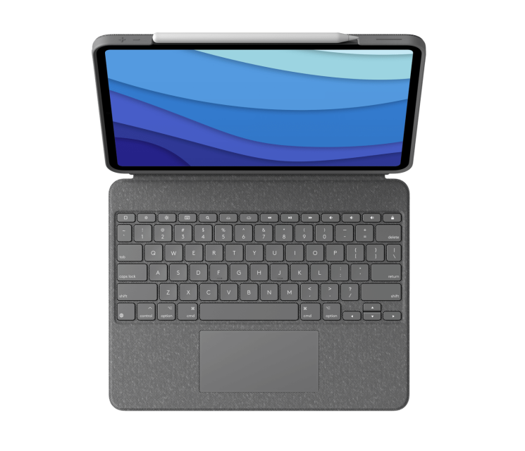 Чохол-клавіатура з тачпадом Logitech Combo Touch Keyboard для Apple iPad Pro 12.9 (2018/2020/2021) - Gray (2126LZN0DCF8): фото 2 з 14