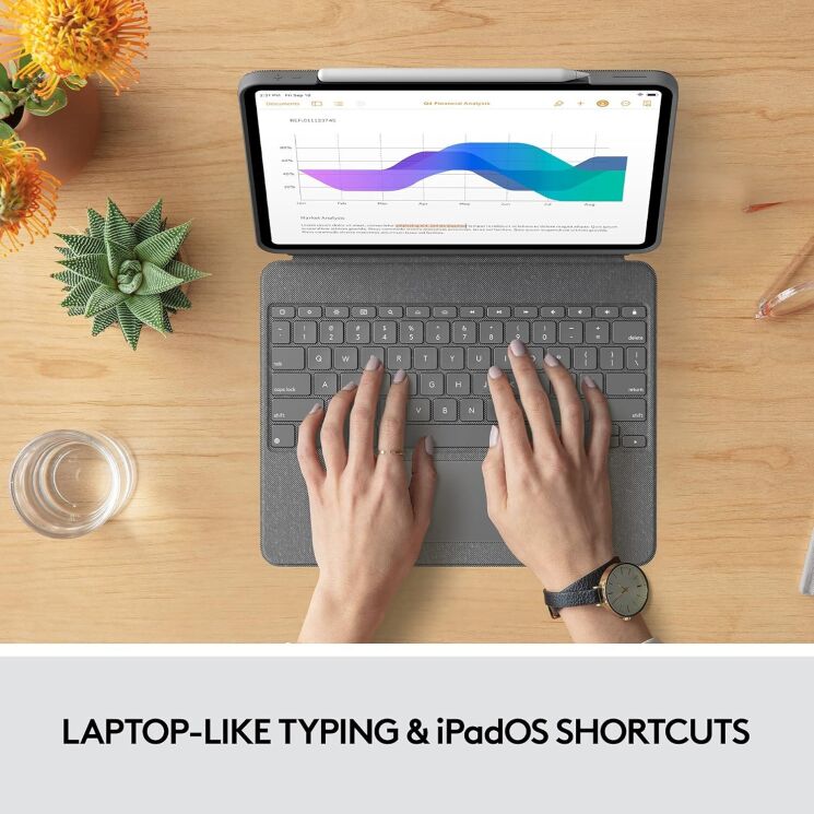 Чохол-клавіатура з тачпадом Logitech Combo Touch Keyboard для Apple iPad Pro 12.9 (2018/2020/2021) - Gray (2126LZN0DCF8): фото 10 з 14