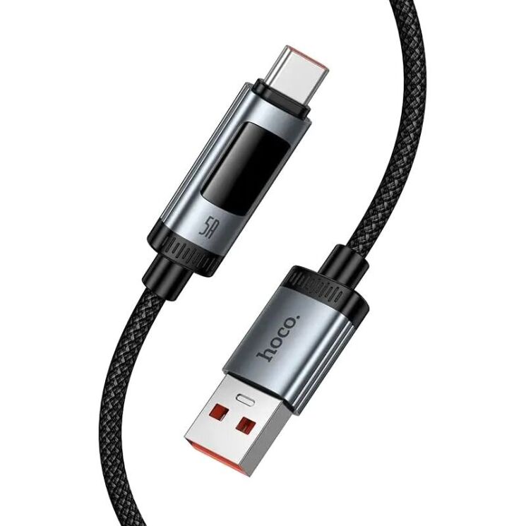 Кабель Hoco U148 USB to Type-C (100W, 5A, 1.2m) - Black (896458B) Кабель Hoco U148 USB to Type-C (100W, 5A, 1.2m) - Black: фото 4 з 8