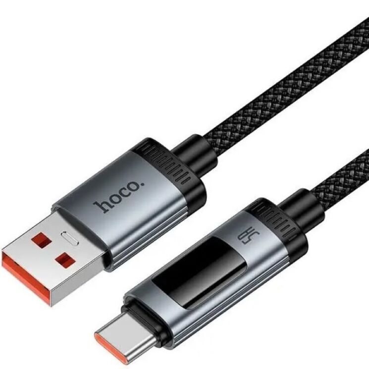 Кабель Hoco U148 USB to Type-C (100W, 5A, 1.2m) - Black (896458B) Кабель Hoco U148 USB to Type-C (100W, 5A, 1.2m) - Black: фото 2 з 8