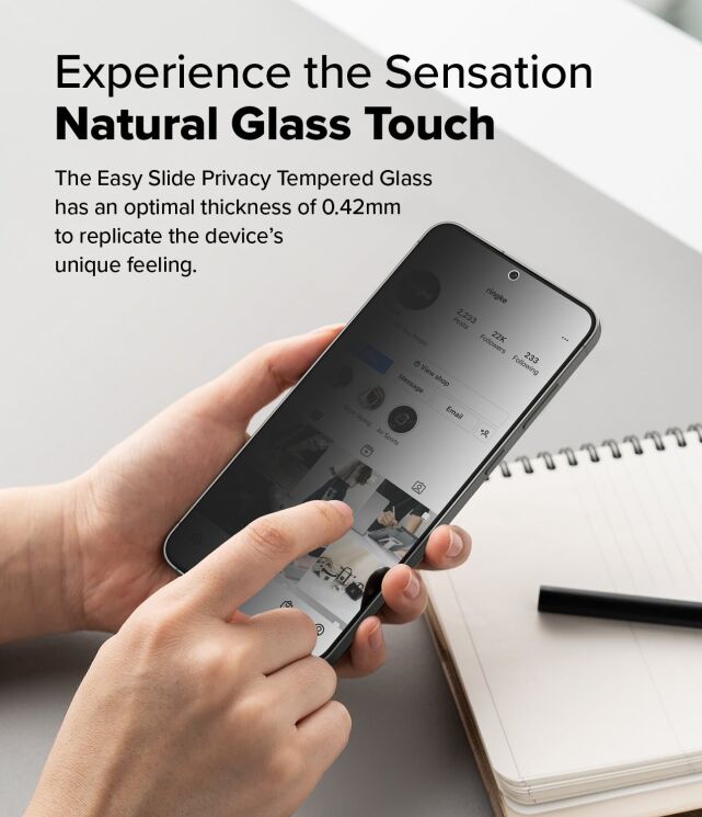 Комплект защитных стекол (2шт) Ringke Easy Slide Privacy для Samsung Galaxy S25 (S931) 8800274968455: фото 12 из 21