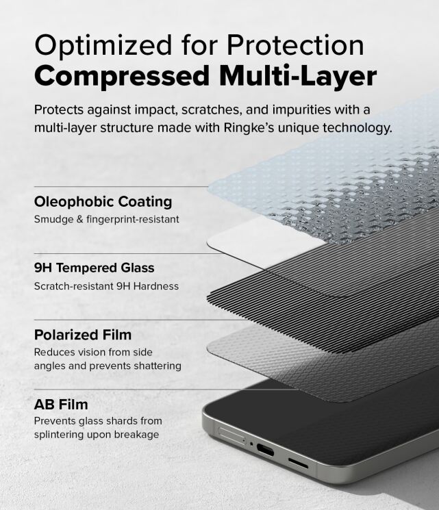 Комплект защитных стекол (2шт) Ringke Easy Slide Privacy для Samsung Galaxy S25 (S931) 8800274968455: фото 14 из 21