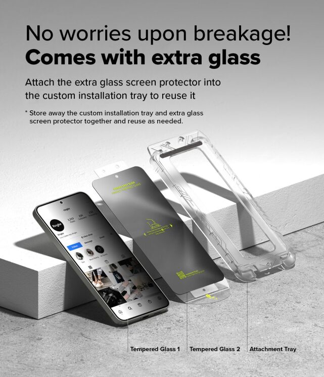 Комплект защитных стекол (2шт) Ringke Easy Slide Privacy для Samsung Galaxy S25 (S931) 8800274968455: фото 7 из 21
