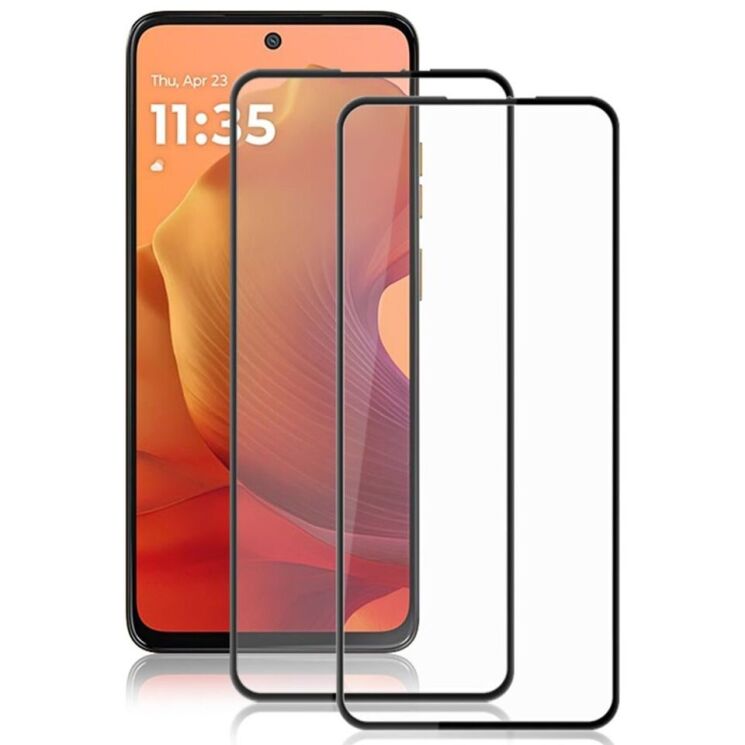 Комплект защитных стекол AMORUS Full Glue для Motorola Moto G15 / G15 Power - Black: фото 1 из 9