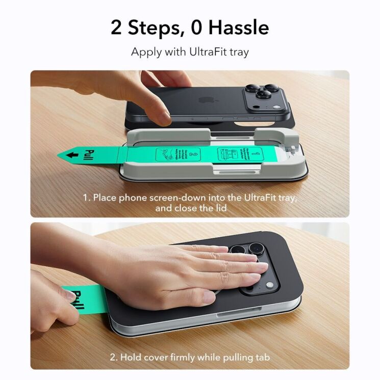 Комплект захисних стекол ESR UltraFit Classic для iPhone 17 Pro (4894240287767) - Black: фото 7 з 7