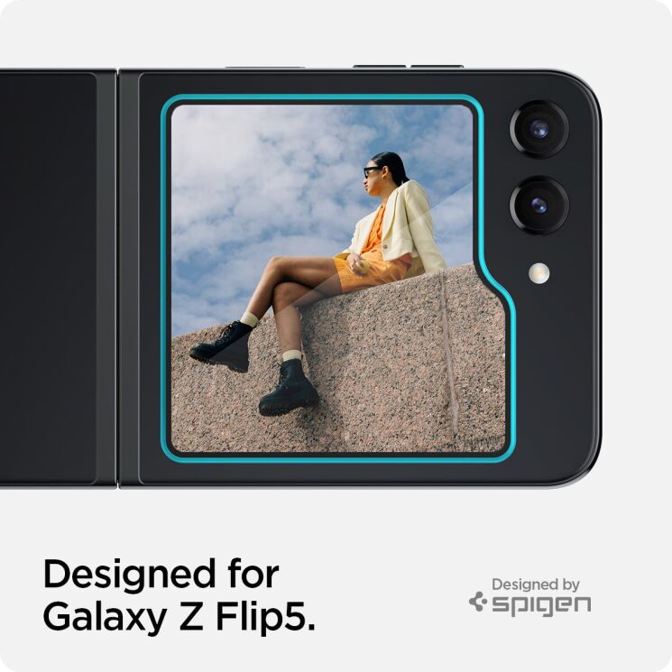 Комплект защитных стекол Spigen (SGP) Screen Protector EZ Fit Glas.tR для Samsung Galaxy Flip 5: фото 11 из 14