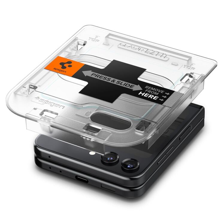 Комплект защитных стекол Spigen (SGP) Screen Protector EZ Fit Glas.tR для Samsung Galaxy Flip 5: фото 5 из 14