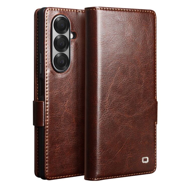 Шкіряний чохол QIALINO Classic Case (FF) для Samsung Galaxy Fold 7 - Brown: фото 1 з 13