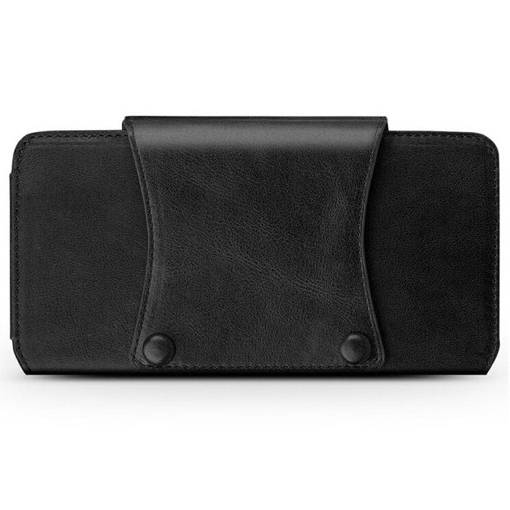 Кожаный чехол QIALINO Leather Case для смартфонов диагональю до 6.9 дюймов - Black: фото 3 из 8