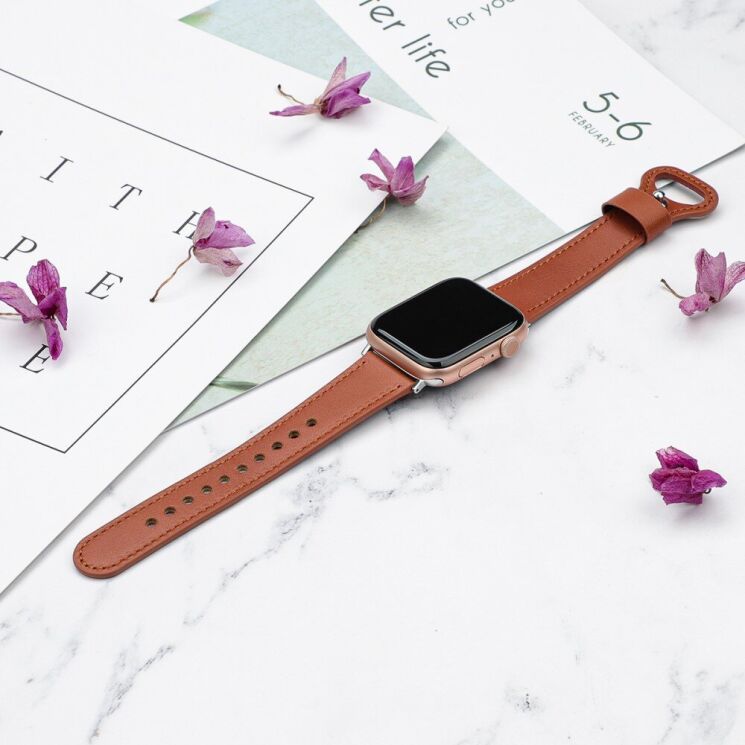 Кожаный ремешок Deexe Original Style для Apple Watch 42 (Series 10) / 41 / 40 / SE 40 / 38 - Brown: фото 6 из 6