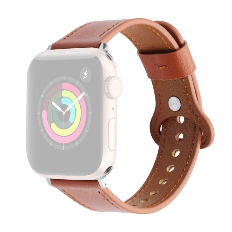 Кожаный ремешок Deexe Original Style для Apple Watch 42 (Series 10) / 41 / 40 / SE 40 / 38 - Brown: фото 1 из 6