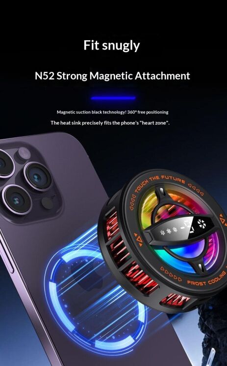 Кулер-вентилятор для смартфона Reframe K26 Magnetic Cooling - Black (222139B) Кулер-вентилятор для смартфона Reframe K26 Magnetic Cooling - Black: фото 6 из 12