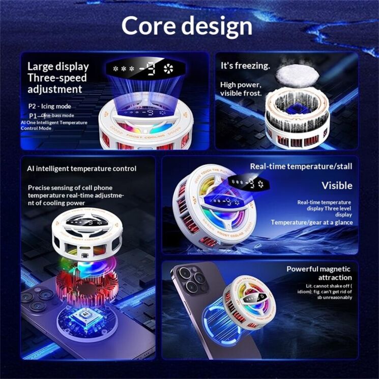 Кулер-вентилятор для смартфона Reframe K26 Magnetic Cooling - Black (222139B) Кулер-вентилятор для смартфона Reframe K26 Magnetic Cooling - Black: фото 12 из 12