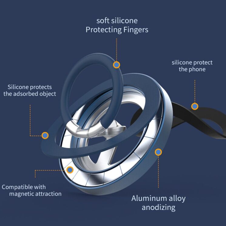 Магнитное кольцо-держатель Reframe Rotation Magnetic Ring - Black: фото 5 из 8