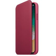 Оригинальный чехол Leather Folio для Apple iPhone X / iPhone XS (MRGE2) - Berry Pink: фото 1 из 3