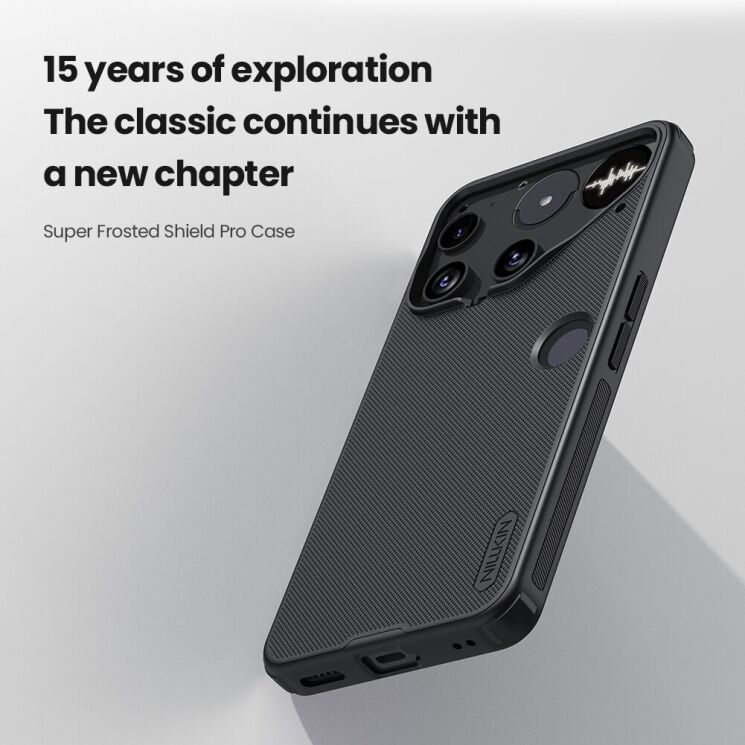 Пластиковий чохол NILLKIN Frosted Shield Pro для Nothing Phone (3) - Black: фото 6 з 18
