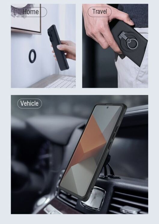 Пластиковий чохол NILLKIN Frosted Shield Pro Magnetic для Xiaomi Redmi Note 13 Pro+ - Black: фото 8 з 14