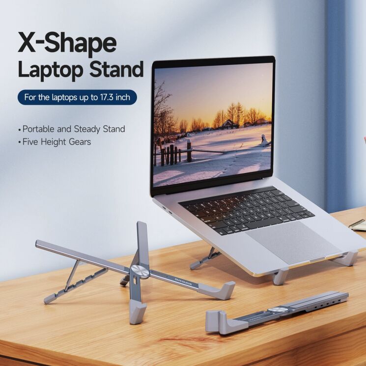 Подставка для ноутбука DUX DUCIS X-shaped Laptop Stand - Silver: фото 5 из 12