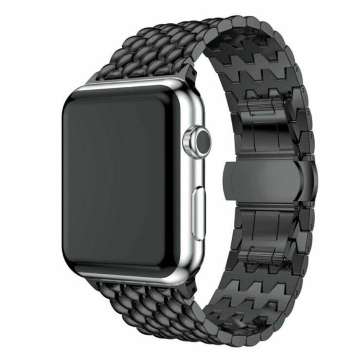 Ремінець Deexe Aluminum для Apple Watch 42 (Series 10) / 41 / 40 / SE 40 / 38 - Black: фото 1 з 4