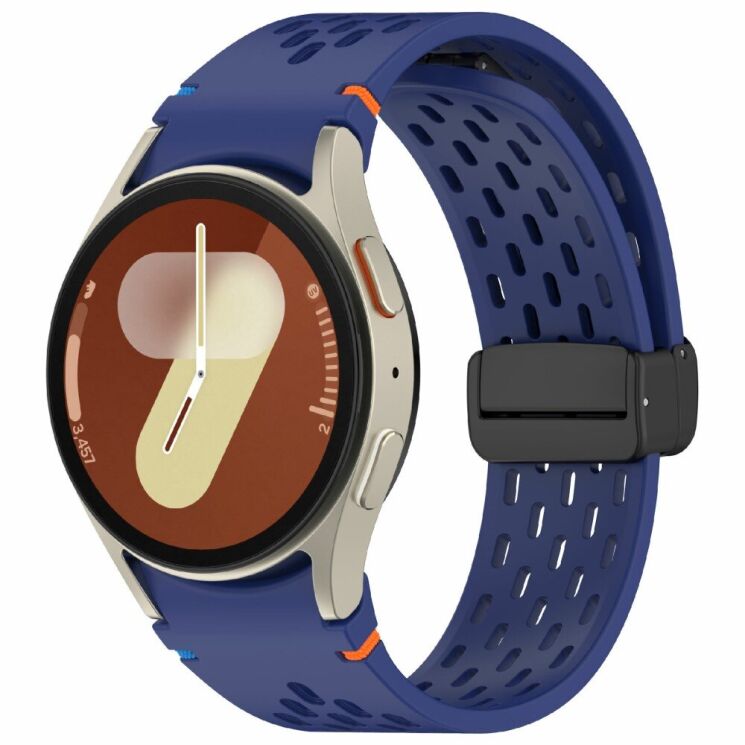Ремешок Deexe Astra Strap для Samsung Galaxy Watch 4 / 4 Classic / 5 / 5 Pro / 6 / 6 Classic / 7 / FE - Midnight Blue: фото 2 из 7
