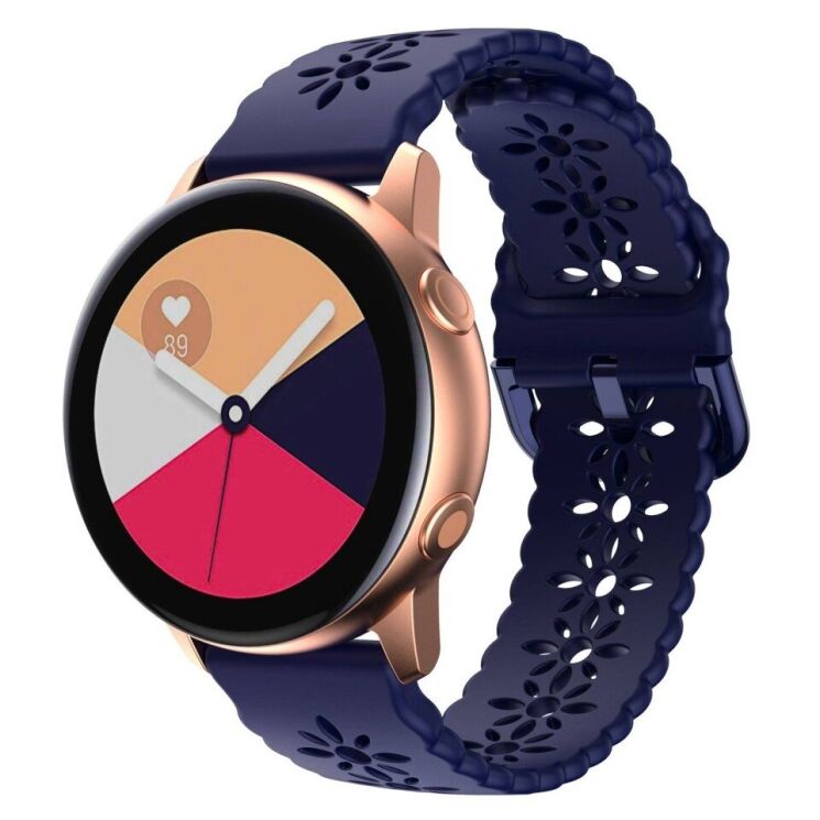 Ремінець Deexe Blossom Strap для Samsung Galaxy Watch 5 (40/44mm) / 5 Pro (45mm) - Midnight Blue: фото 1 з 5