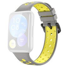 Ремешок Deexe Dot Color для Huawei Watch Fit 2 - Grey / Yellow: фото 1 из 6