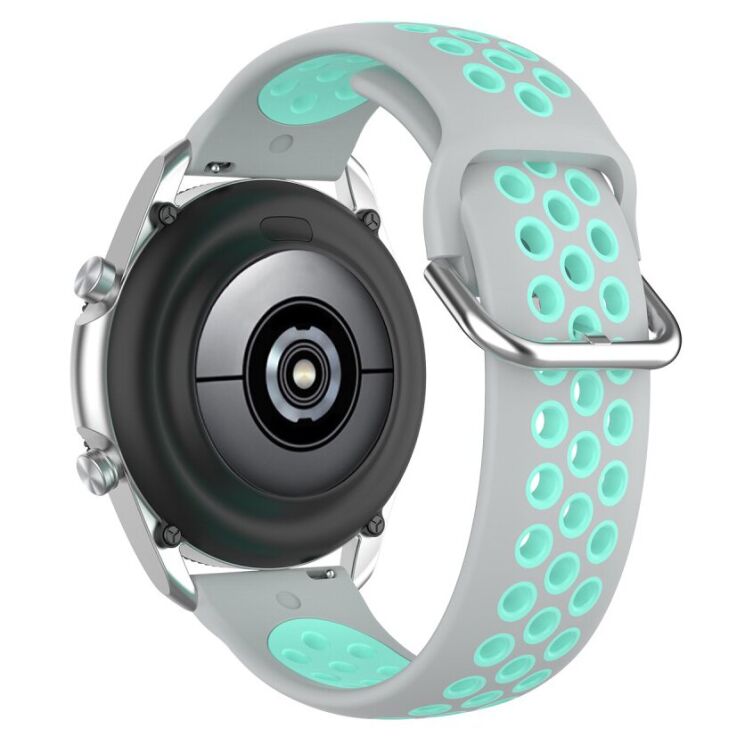 Ремешок Deexe Dual Color для Samsung Galaxy Watch 3 (41mm) - Grey / Cyan: фото 3 из 5