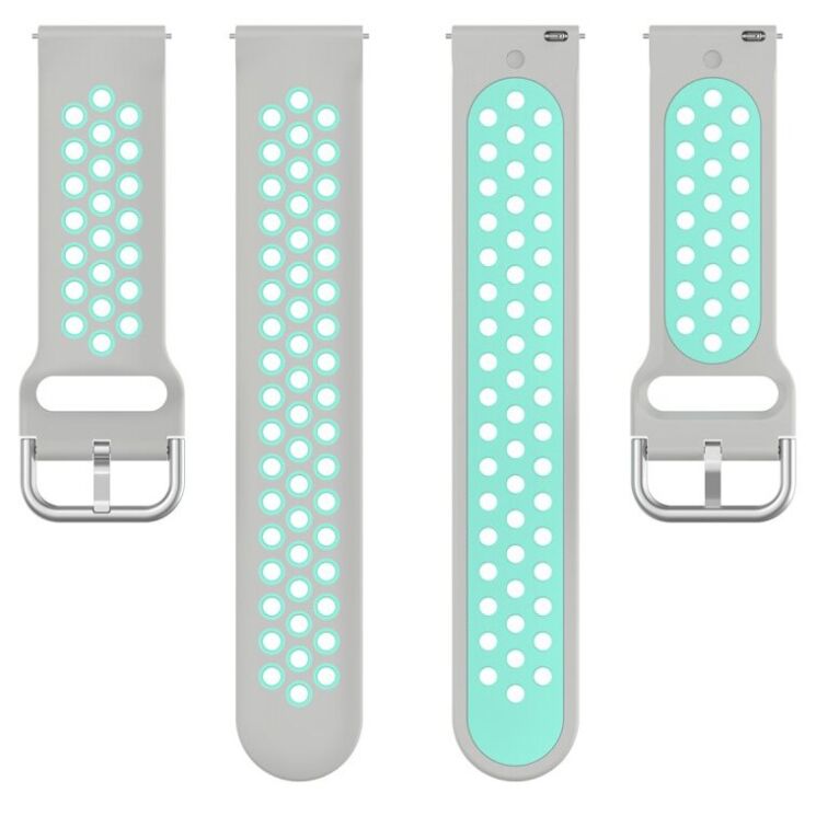 Ремешок Deexe Dual Color для Samsung Galaxy Watch 3 (41mm) - Grey / Cyan: фото 2 из 5