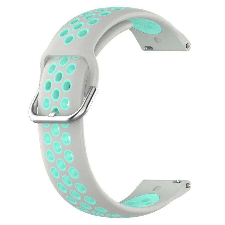 Ремешок Deexe Dual Color для Samsung Galaxy Watch 3 (41mm) - Grey / Cyan: фото 1 из 5