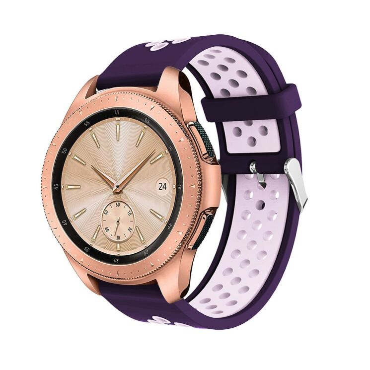 Ремінець Deexe Dual Color для Samsung Galaxy Watch 42mm - Dark Purple/Light Purple: фото 1 з 4