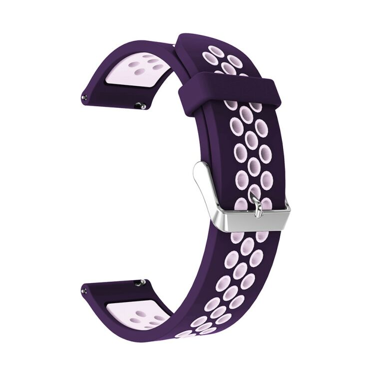 Ремінець Deexe Dual Color для Samsung Galaxy Watch 42mm - Dark Purple/Light Purple: фото 4 з 4