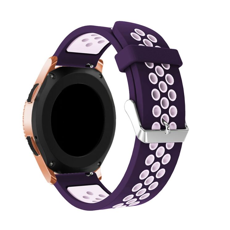 Ремінець Deexe Dual Color для Samsung Galaxy Watch 42mm - Dark Purple/Light Purple: фото 2 з 4