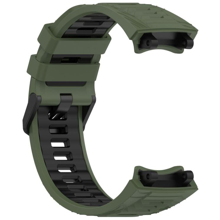 Ремінець Deexe Dual Color для Xiaomi Amazfit T-ReX 3 - Olive Green / Black: фото 4 з 9