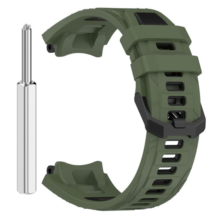 Ремінець Deexe Dual Color для Xiaomi Amazfit T-ReX 3 - Olive Green / Black: фото 3 з 9