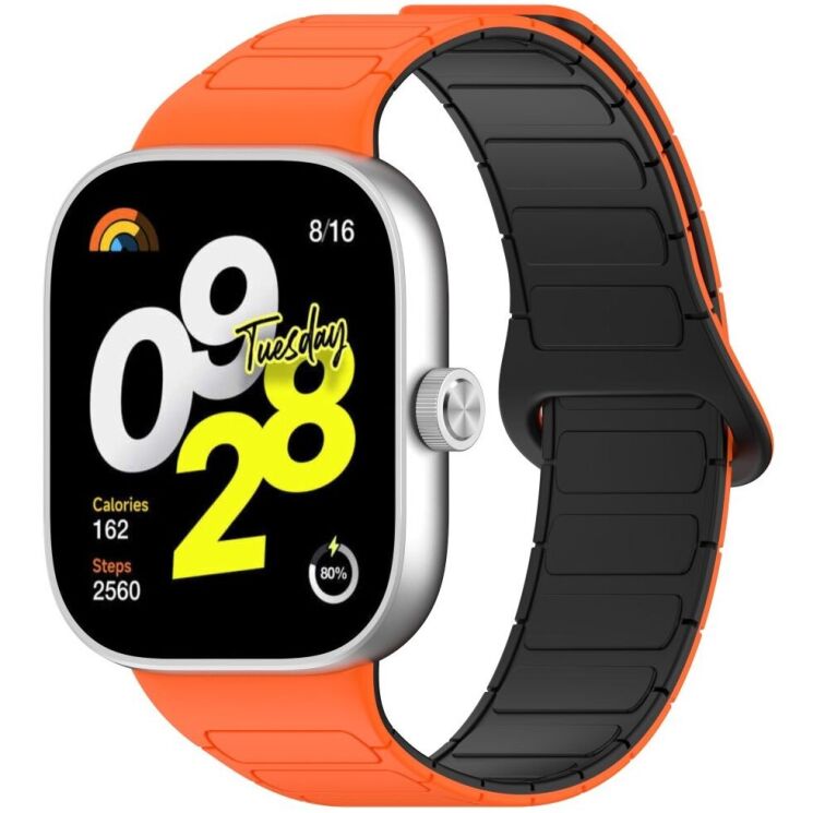Ремешок Deexe Flexible Fit для Xiaomi Redmi Watch 4 / Mi Smart Band 8 Pro / Band 9 Pro - Black / Orange: фото 2 из 6