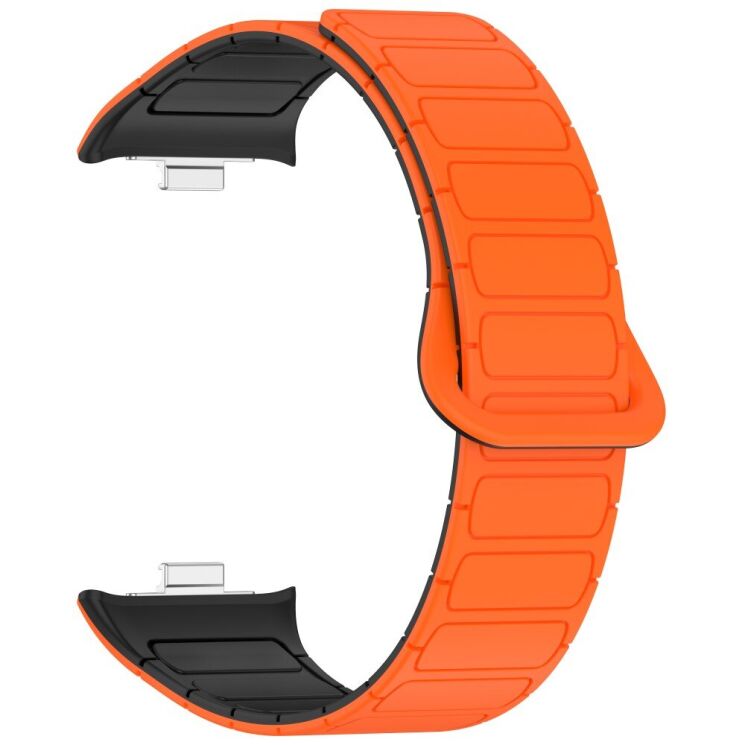 Ремешок Deexe Flexible Fit для Xiaomi Redmi Watch 4 / Mi Smart Band 8 Pro / Band 9 Pro - Black / Orange: фото 3 из 6