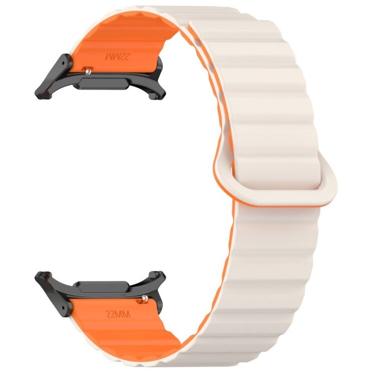 Ремінець Deexe Magnetic Band для Samsung Galaxy Watch Ultra - Starlight / Orange: фото 3 з 7