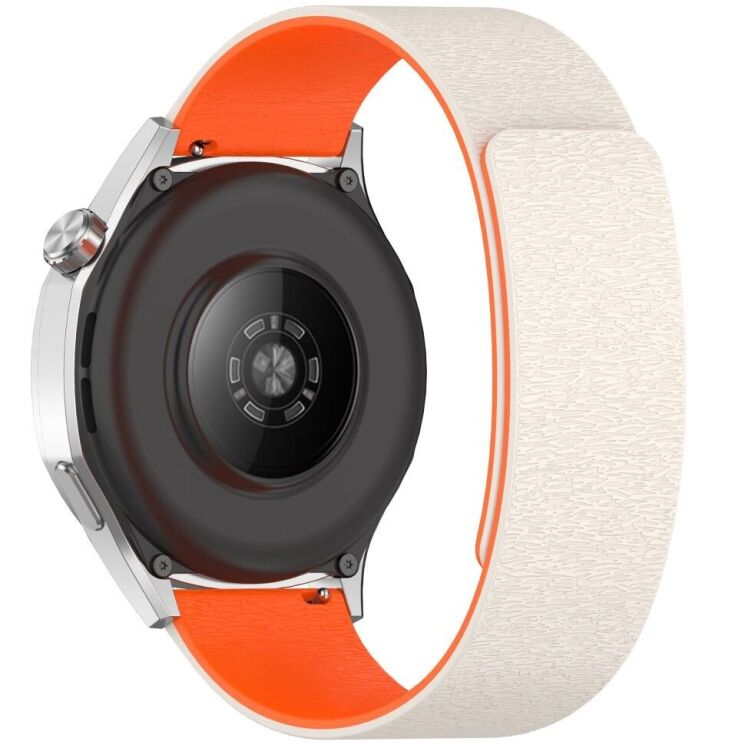 Ремешок Deexe Magnetic Silicone Strap для Huawei Watch GT 5 (46mm) - Starlight / Orange: фото 1 из 6