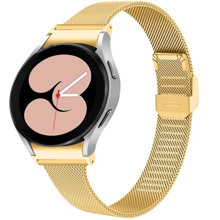 Ремешок Deexe Milanese Bracelet для Samsung Galaxy Watch 4 / 4 Classic / 5 / 5 Pro / 6 / 6 Classic / 7 / FE - Gold: фото 3 из 7