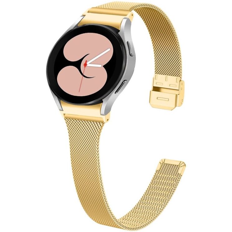 Ремешок Deexe Milanese Bracelet для Samsung Galaxy Watch 4 / 4 Classic / 5 / 5 Pro / 6 / 6 Classic / 7 / FE - Gold: фото 2 из 7