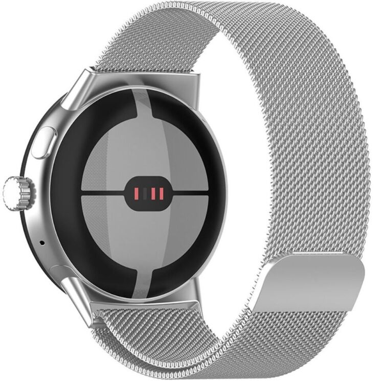 Ремешок Deexe Milanese Loop для Google Pixel Watch / Watch 2 / Watch 3 (41mm) - Silver: фото 1 из 8