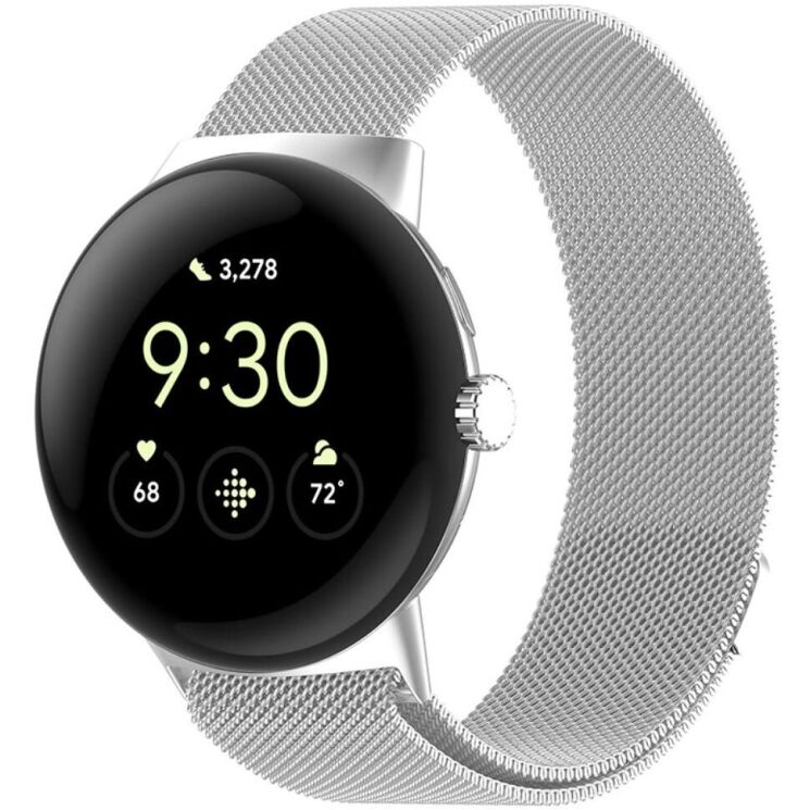 Ремешок Deexe Milanese Loop для Google Pixel Watch / Watch 2 / Watch 3 (41mm) - Silver: фото 2 из 8