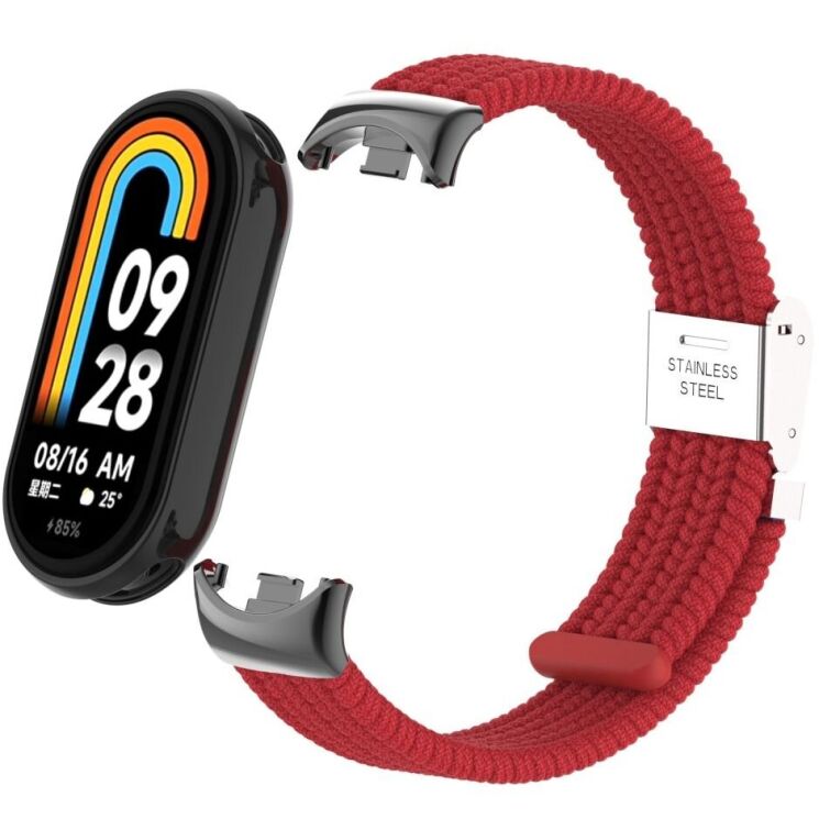 Ремешок Deexe Nylon Bracelet для Xiaomi Mi Smart Band 8 / 9 - Red: фото 3 из 6
