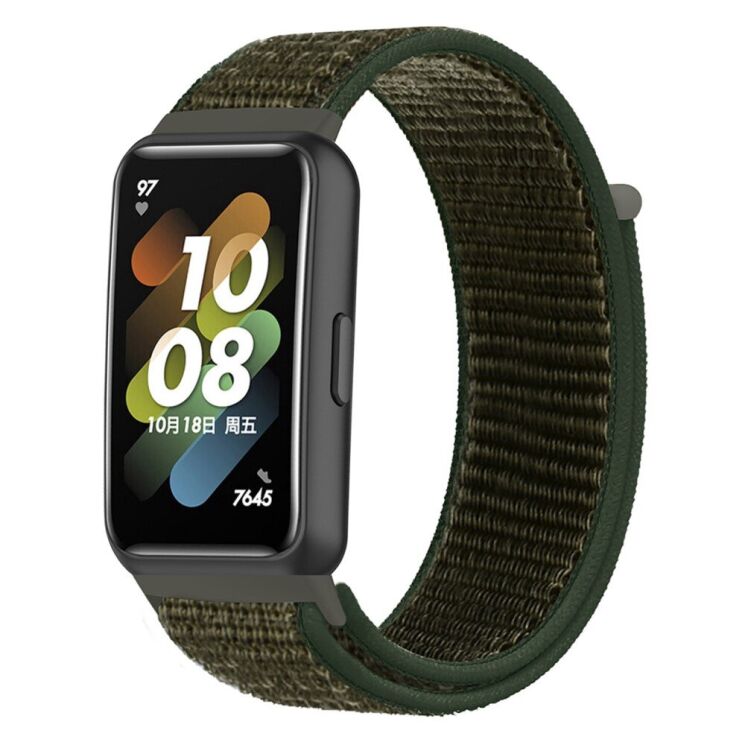 Ремінець Deexe Nylon Loop для Huawei Band 7 - Army Green: фото 2 з 5
