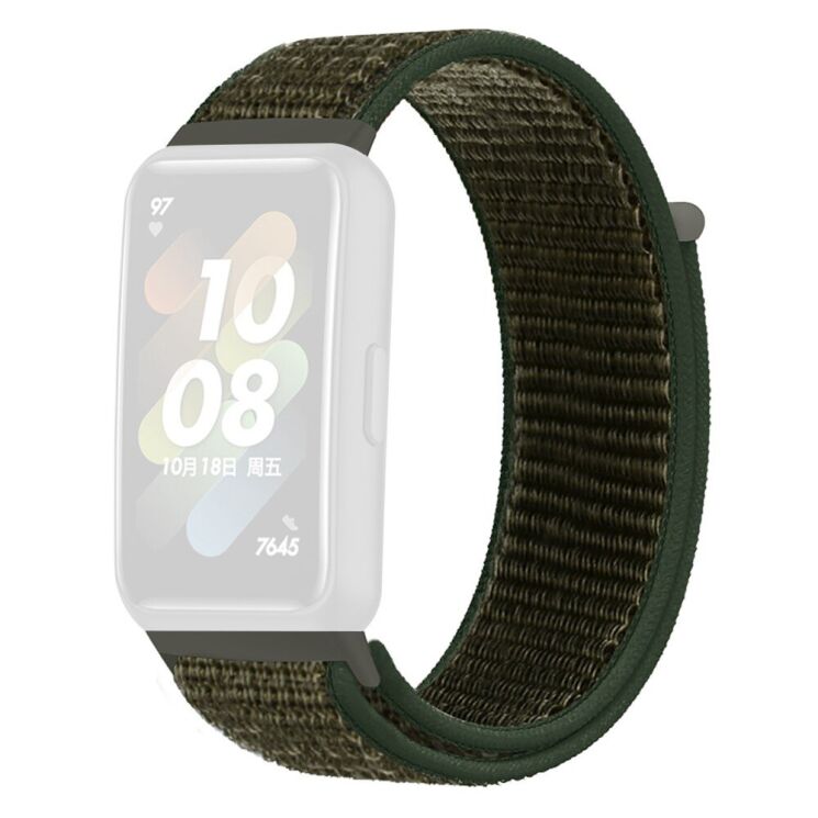 Ремінець Deexe Nylon Loop для Huawei Band 7 - Army Green: фото 1 з 5